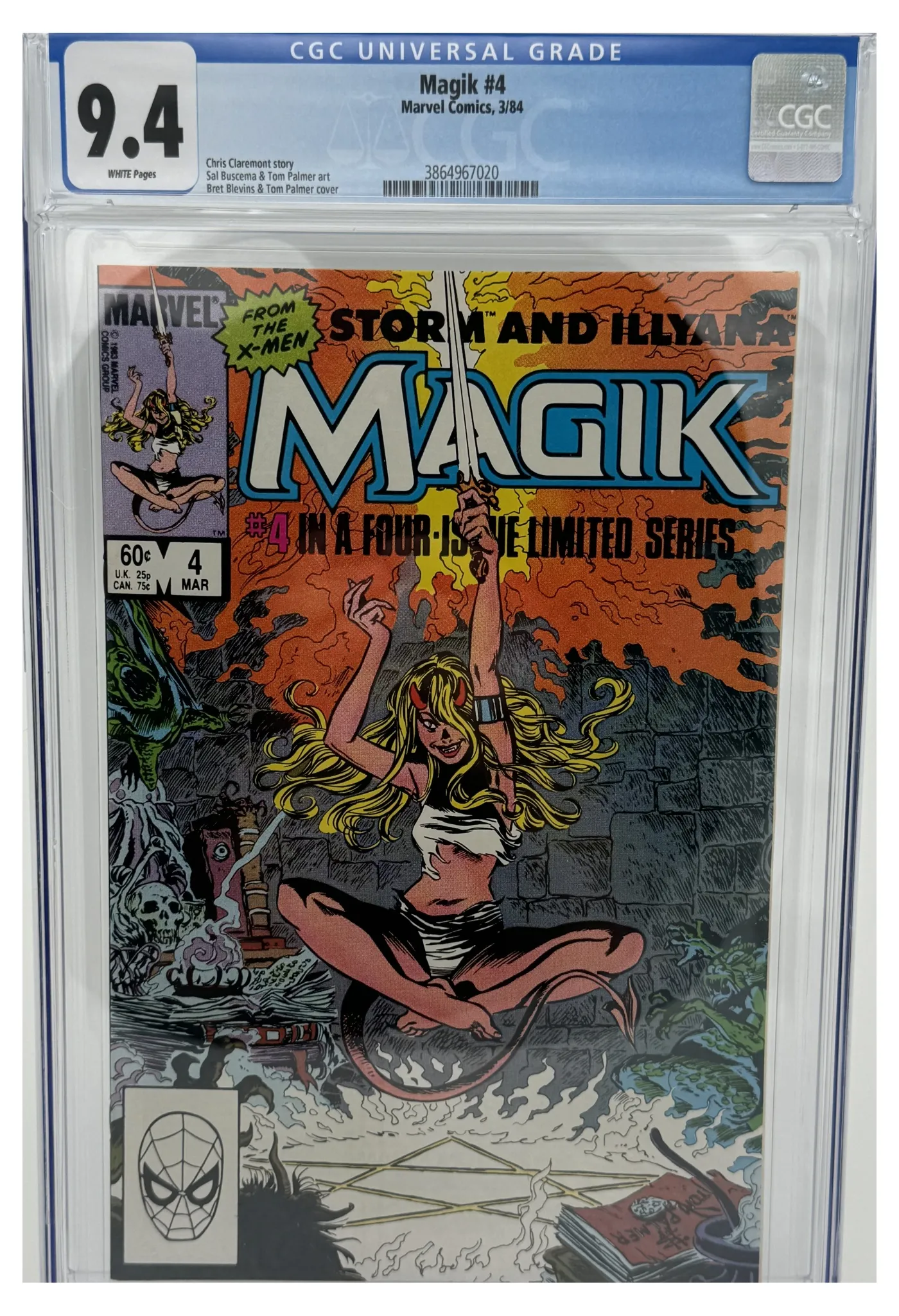 Front of the graded slab, Magik, Vol. 1 4B, CGC 9.4 Near Mint, certification 3864967020