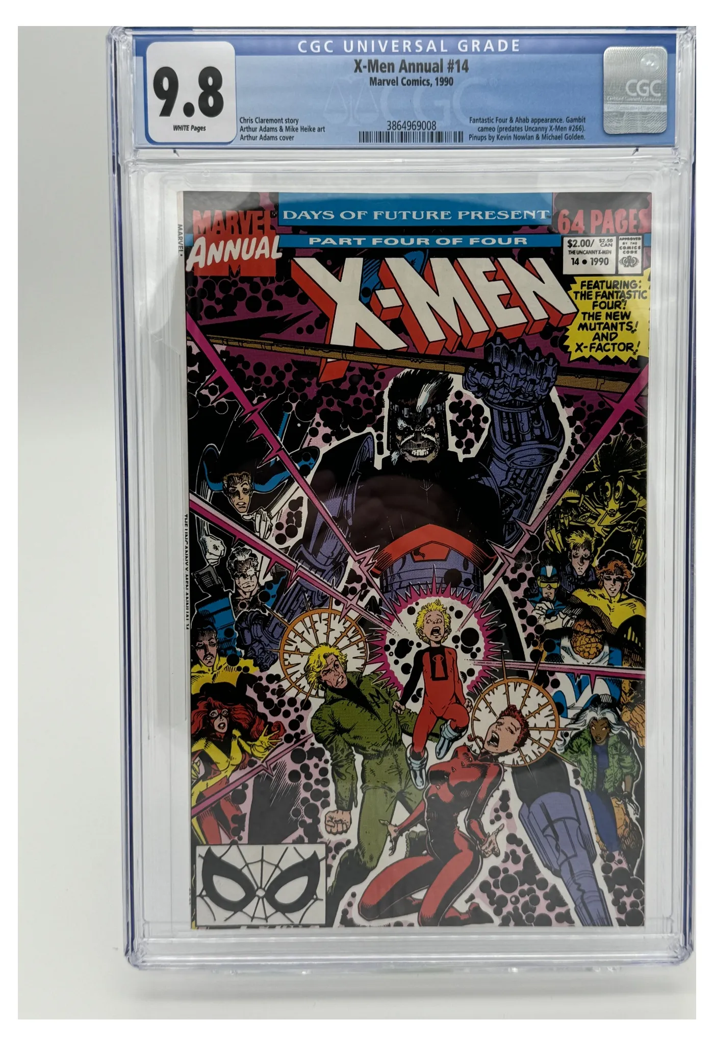 Front of the graded slab, The Uncanny X-Men, Vol. 1 Annual 14A, CGC 9.8 Near Mint/Mint, certification 3864969008