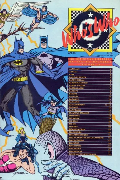 Who's Who: The Definitive Directory of the DC Universe #2 Direct Edition comic book cover, 1985