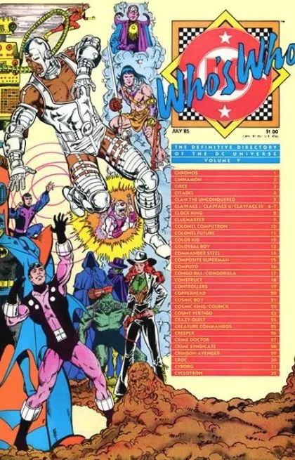Who's Who: The Definitive Directory of the DC Universe #5 Direct Edition comic book cover, 1985