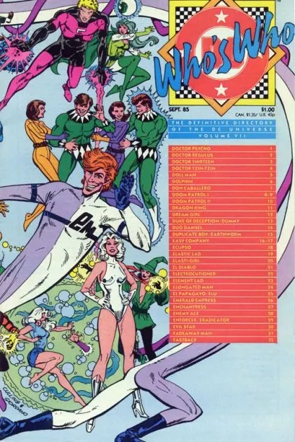 Who's Who: The Definitive Directory of the DC Universe #7 Direct Edition comic book cover, 1985