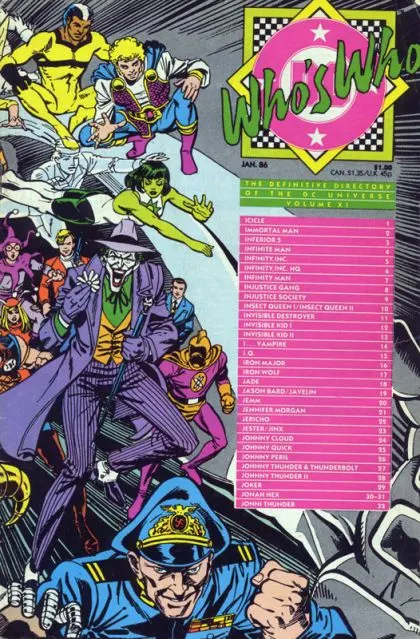 Who's Who: The Definitive Directory of the DC Universe #11 Direct Edition comic book cover, 1986
