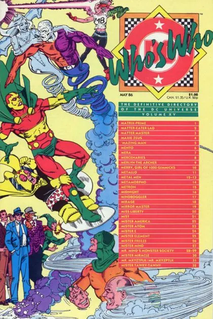 Who's Who: The Definitive Directory of the DC Universe #15 Direct Edition comic book cover, 1986