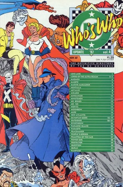 Who's Who: Update '87 #4 Direct Edition comic book cover, 1987