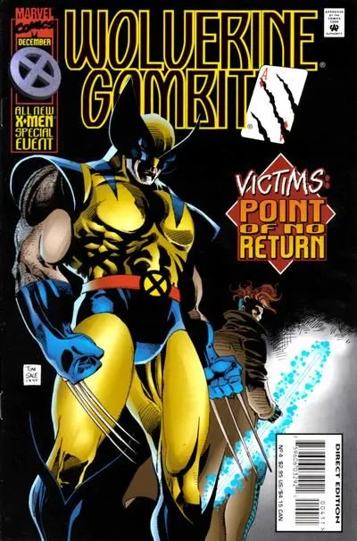 Wolverine / Gambit: Victims #4 Direct Edition comic book cover, 1995