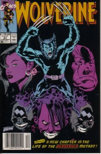 Wolverine, Vol. 2 #31 Newsstand Edition comic book cover, 1990