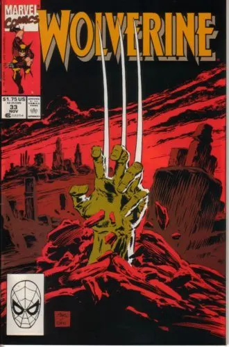 Wolverine, Vol. 2 #33 Direct Edition comic book cover, 1990