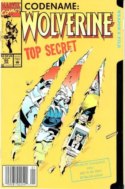 Wolverine, Vol. 2 #50 Die-Cut Comic (Newsstand) comic book cover, 1992