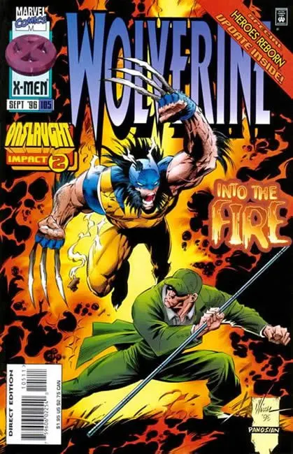 Wolverine, Vol. 2 #105 Direct Edition comic book cover, 1996
