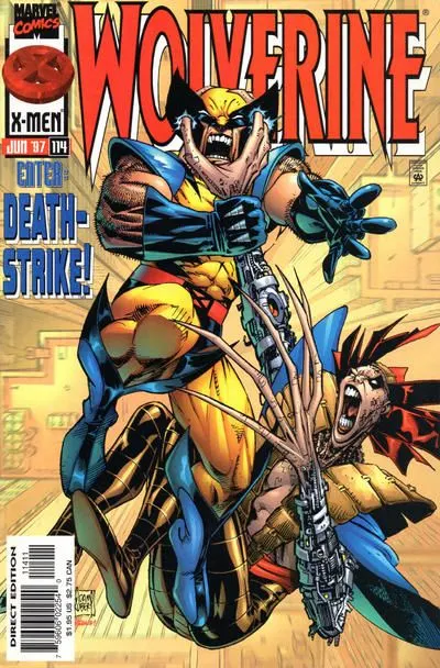 Wolverine, Vol. 2 #114 Direct Edition - Orange Background comic book cover, 1997