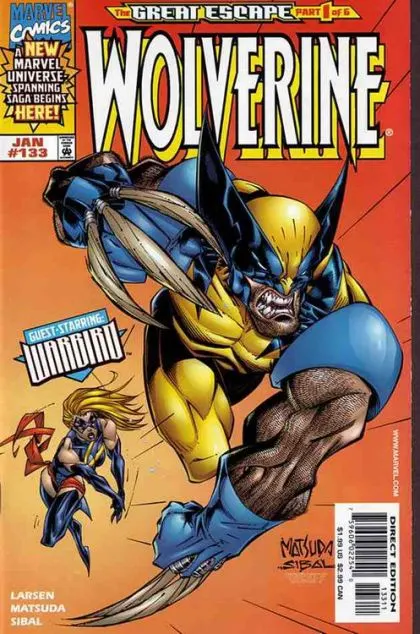 Wolverine, Vol. 2 #133 Direct Edition comic book cover, 1999