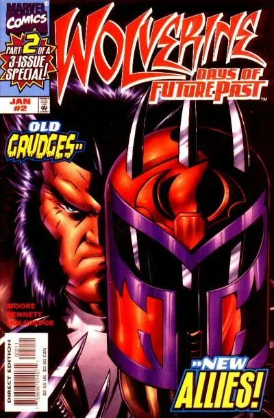 Wolverine: Days of Future Past #2 Direct Edition comic book cover, 1998