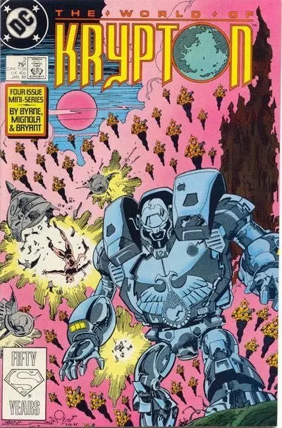 World of Krypton, Vol. 2 #2 Direct Edition comic book cover, 1988
