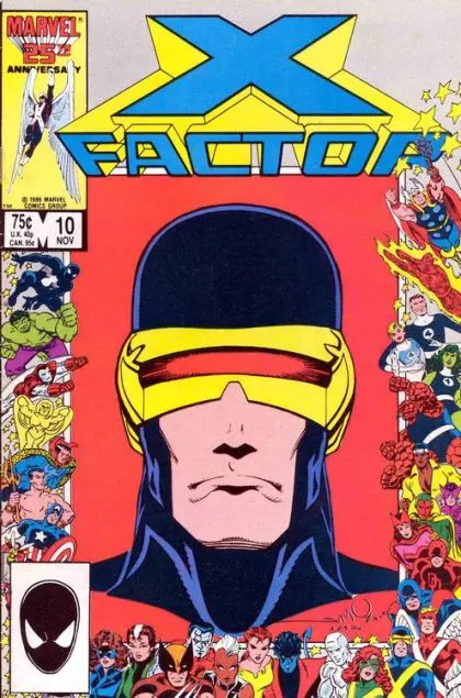 X-Factor, Vol. 1 #10 Direct Edition comic book cover, 1986