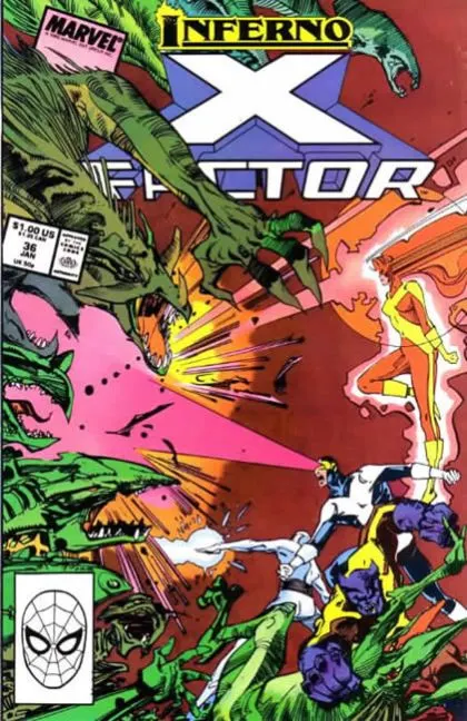 X-Factor, Vol. 1 #36 Direct Edition comic book cover, 1989