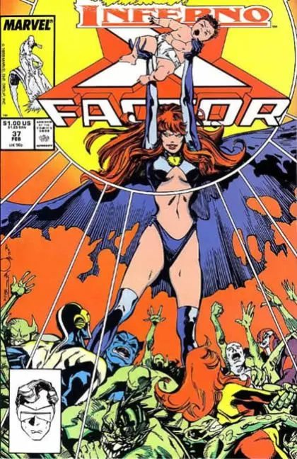 X-Factor, Vol. 1 #37 Direct Edition comic book cover, 1989