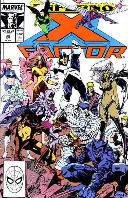 X-Factor, Vol. 1 #39 Direct Edition comic book cover, 1989