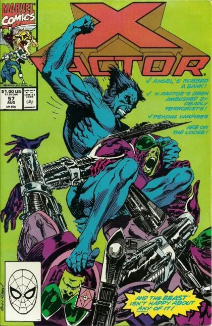 X-Factor, Vol. 1 #57 Direct Edition comic book cover, 1990