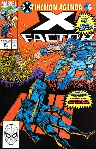 X-Factor, Vol. 1 #61 Direct Edition comic book cover, 1990
