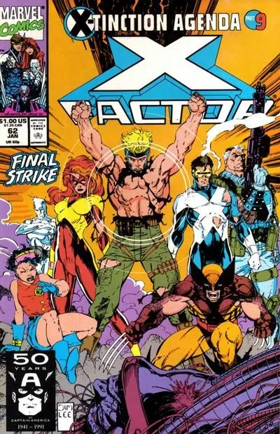 X-Factor, Vol. 1 #62 Direct Edition comic book cover, 1991