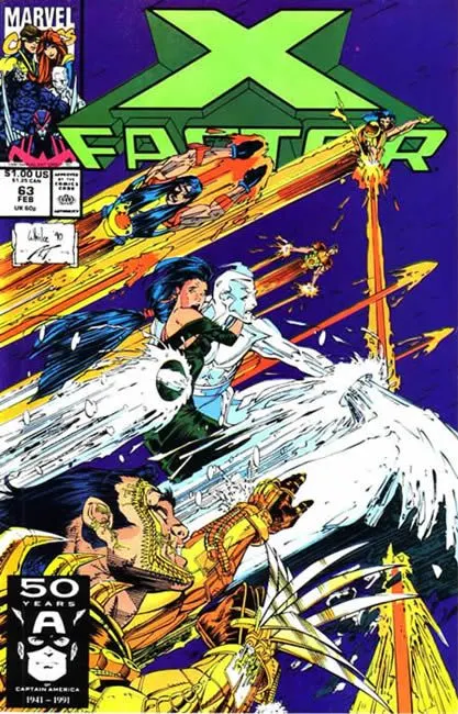 X-Factor, Vol. 1 #63 Direct Edition comic book cover, 1991