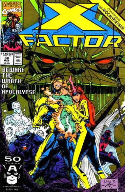 X-Factor, Vol. 1 #66 Direct Edition comic book cover, 1991