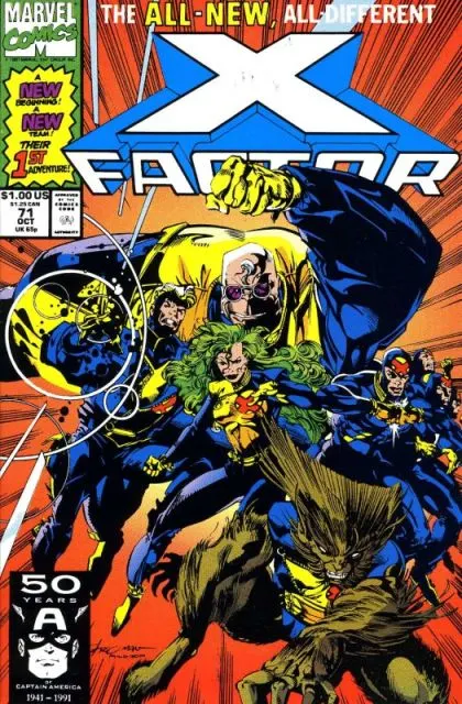 X-Factor, Vol. 1 #71 Direct Edition comic book cover, 1991