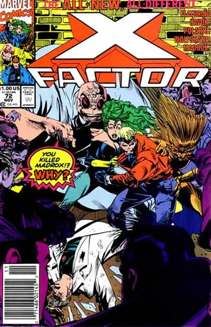 X-Factor, Vol. 1 #72 Newsstand Edition comic book cover, 1991