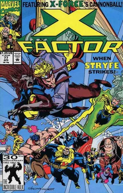 X-Factor, Vol. 1 #77 Direct Edition comic book cover, 1992