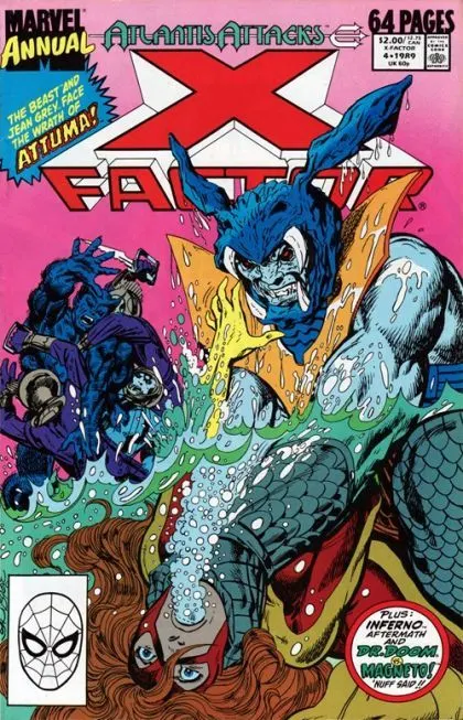 X-Factor, Vol. 1 Annual #4 Direct Edition comic book cover, 1989