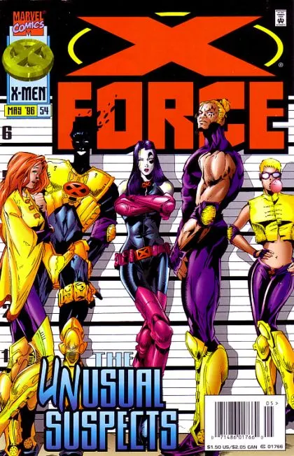 X-Force, Vol. 1 #54 Newsstand Edition comic book cover, 1996