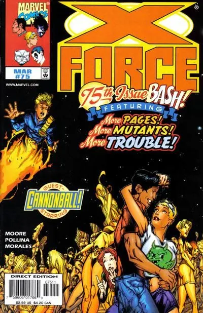 X-Force, Vol. 1 #75 Direct Edition comic book cover, 1998