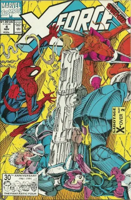 X-Force, Vol. 1 #4 Direct Edition comic book cover, 1991