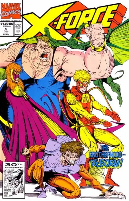 X-Force, Vol. 1 #5 Direct Edition comic book cover, 1991