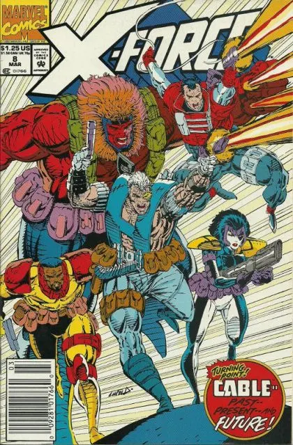X-Force, Vol. 1 #8 Newsstand Edition comic book cover, 1992