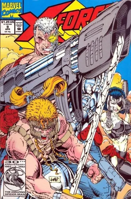 X-Force, Vol. 1 #9 Direct Edition comic book cover, 1992