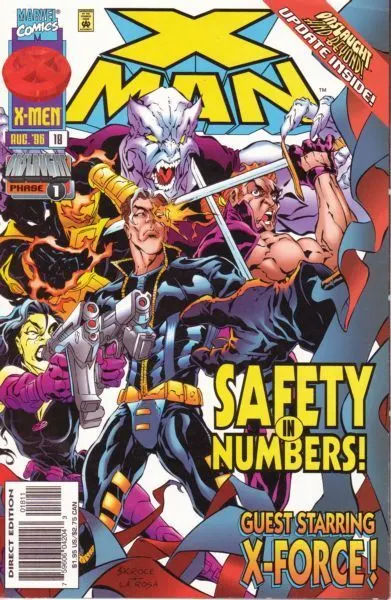 X-Man #18 Direct Edition comic book cover, 1996