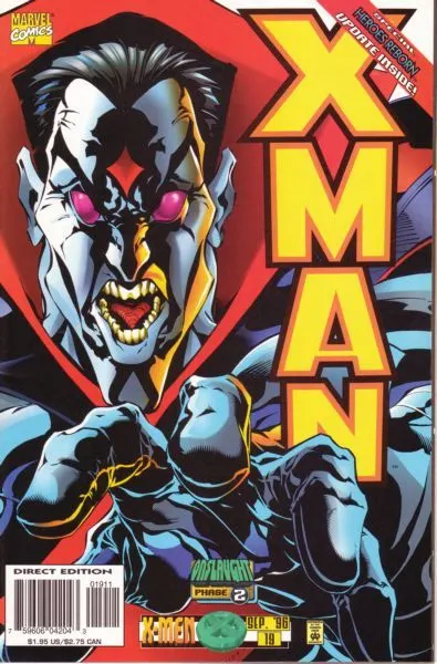 X-Man #19 Direct Edition comic book cover, 1996