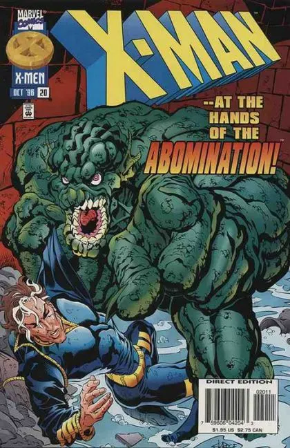 X-Man #20 Direct Edition comic book cover, 1996
