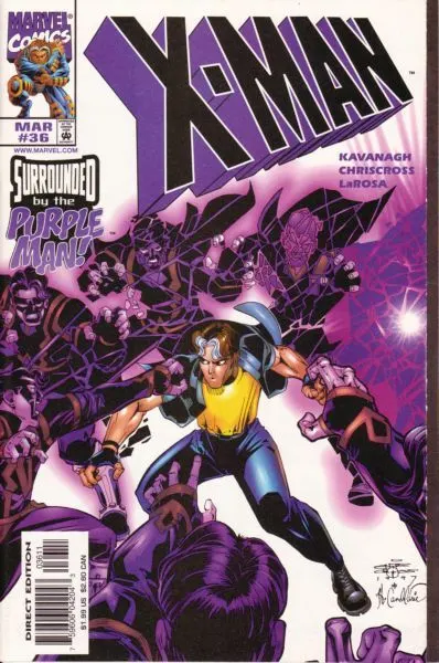 X-Man #36 Direct Edition comic book cover, 1998
