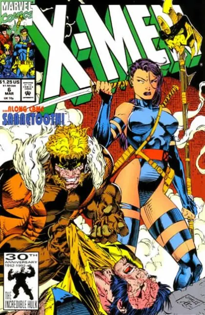 X-Men, Vol. 1 #6 Direct Edition comic book cover, 1992