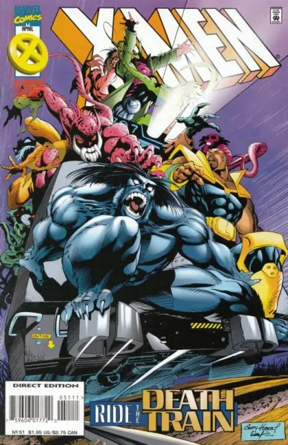 X-Men, Vol. 1 #51 Direct Edition comic book cover, 1996