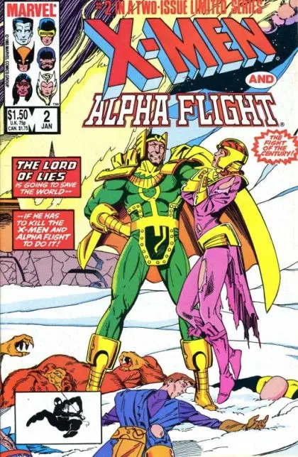 X-Men / Alpha Flight, Vol. 1 #2 Direct Edition comic book cover, 1986
