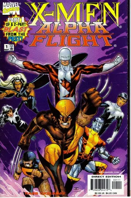 X-Men / Alpha Flight, Vol. 2 #1 Direct Edition comic book cover, 1998