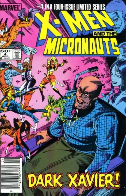 The X-Men and the Micronauts #4 Newsstand Edition comic book cover, 1984