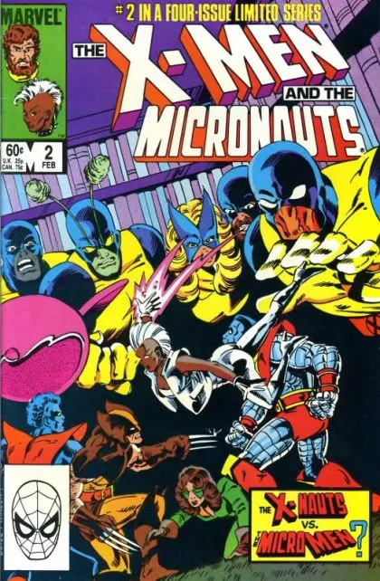 The X-Men and the Micronauts #2 Direct Edition comic book cover, 1984