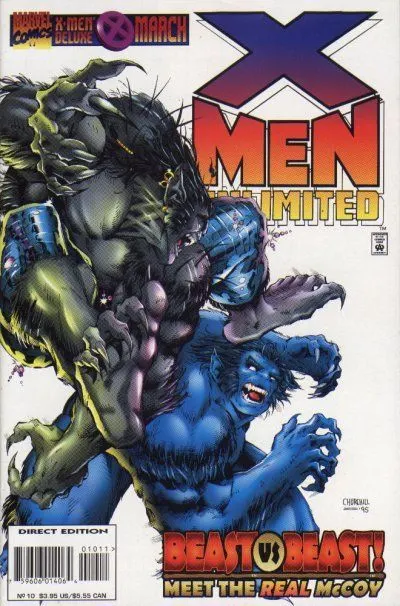 X-Men Unlimited, Vol. 1 #10 Direct Edition comic book cover, 1996
