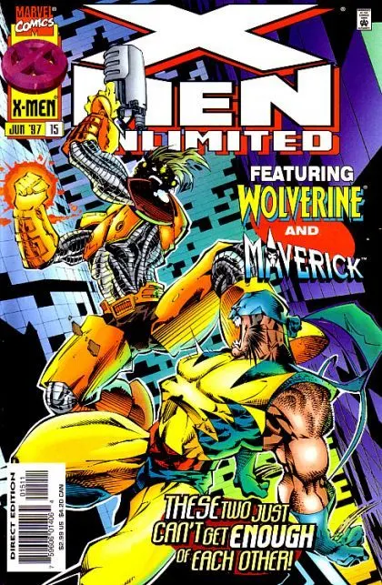 X-Men Unlimited, Vol. 1 #15 Direct Edition comic book cover, 1997