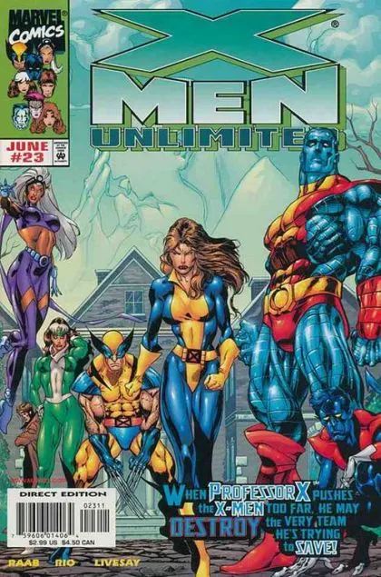 X-Men Unlimited, Vol. 1 #23 Direct Edition comic book cover, 1999