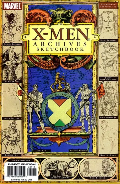 X-Men Archives Sketchbook #1 comic book cover, 2000